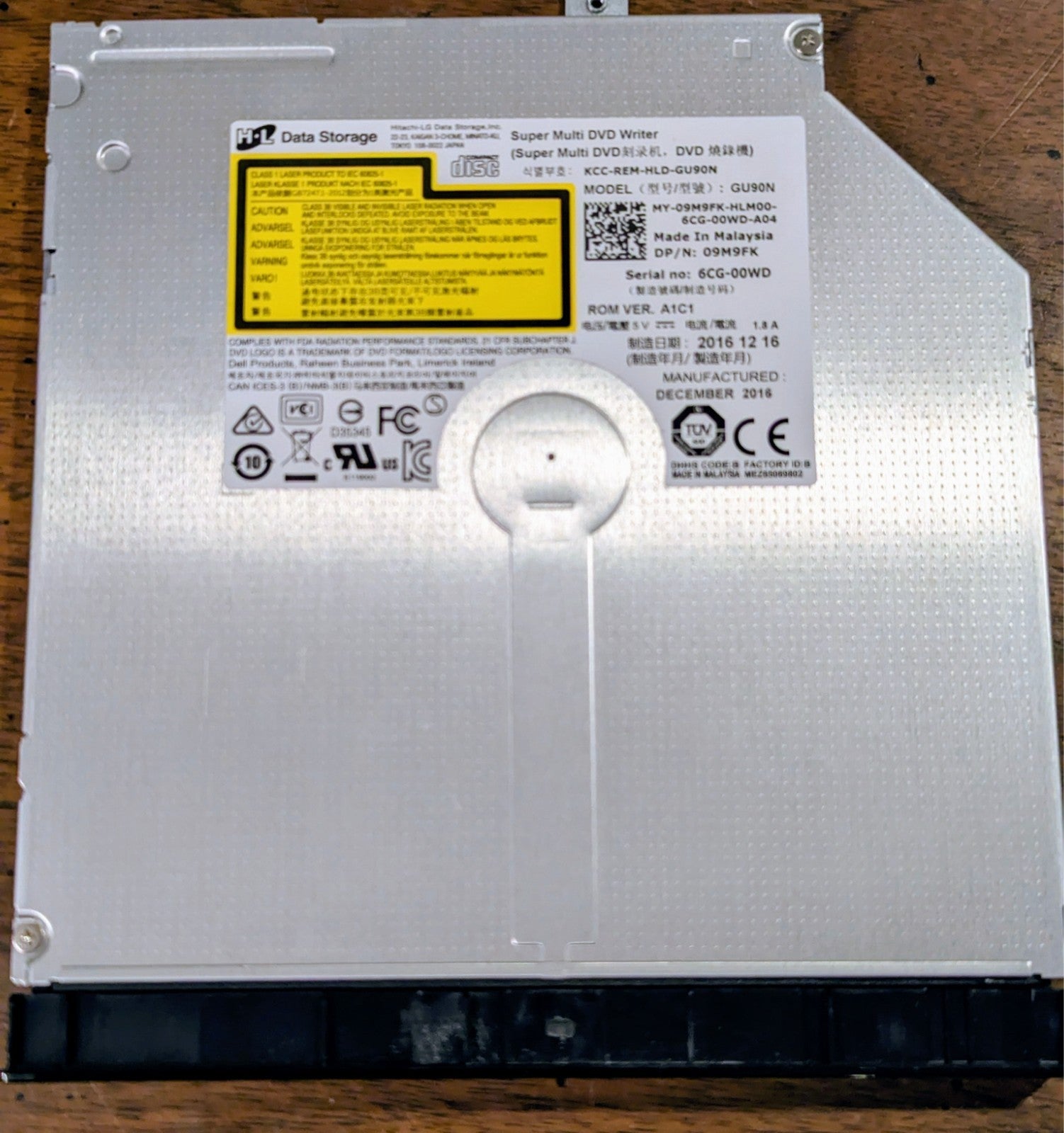 Dell ASSY,DVD+/-RW,8X,9.5,HLDS,5440 GU90N KCC-REM-HLD-GU90N (89TMJ)