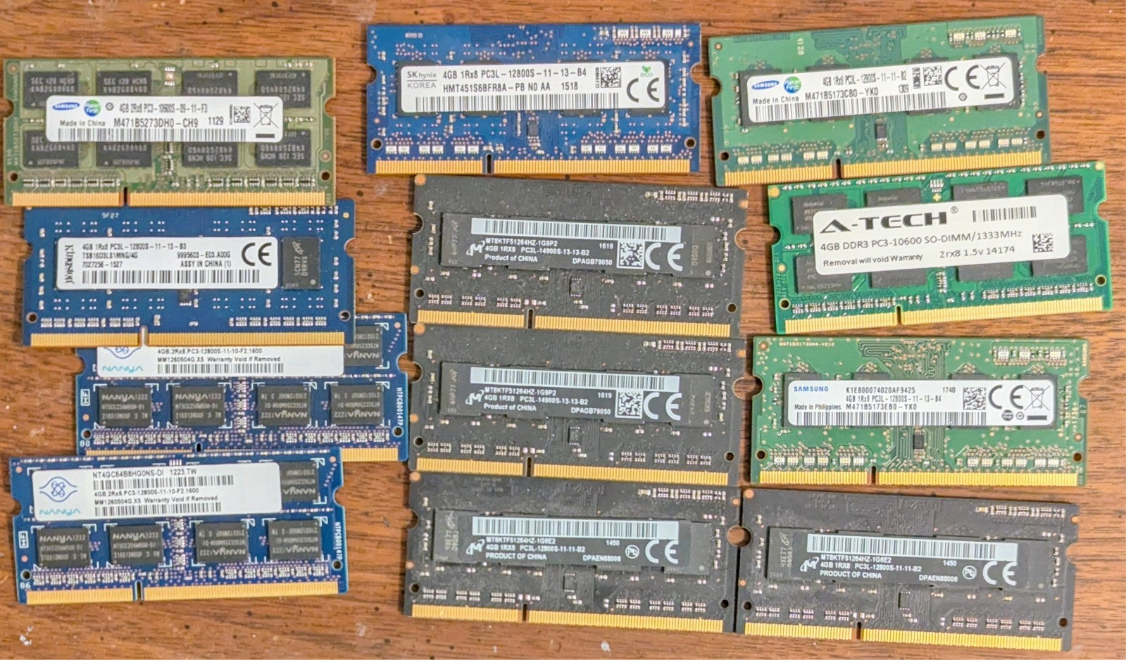 Lot of 12x 4gb ddr3 sodimm laptop ram working