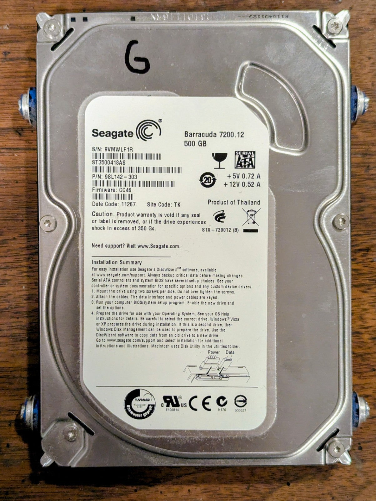 Seagate BarraCuda 7200.12 500 GB Hard Drive