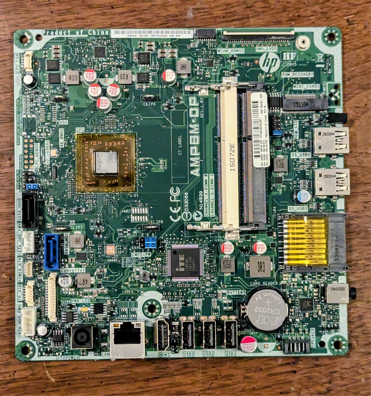 HP AIO Pavilion 23-G Motherboard With AMD E2-3800 730939-001/501/601