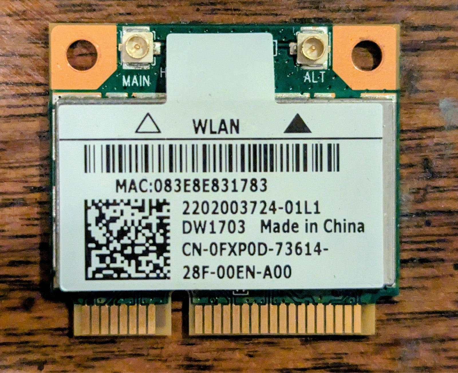 Dell FXP0D DW1703 Atheros AR5B225 Bluetooth 4.0 Wireless WLAN WIFI mini Card