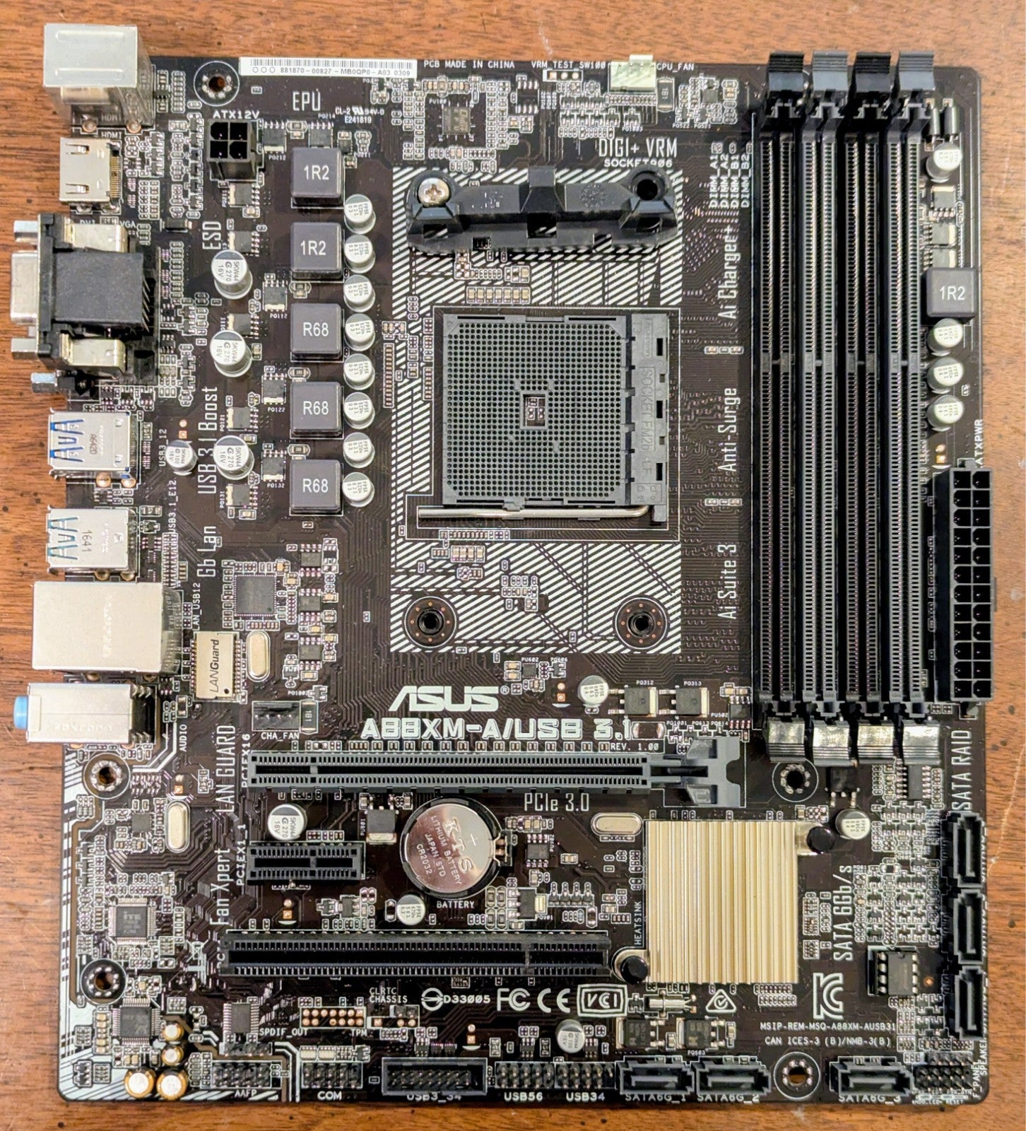 Asus AMD Motherboard A88XM-E A88X,ddr3