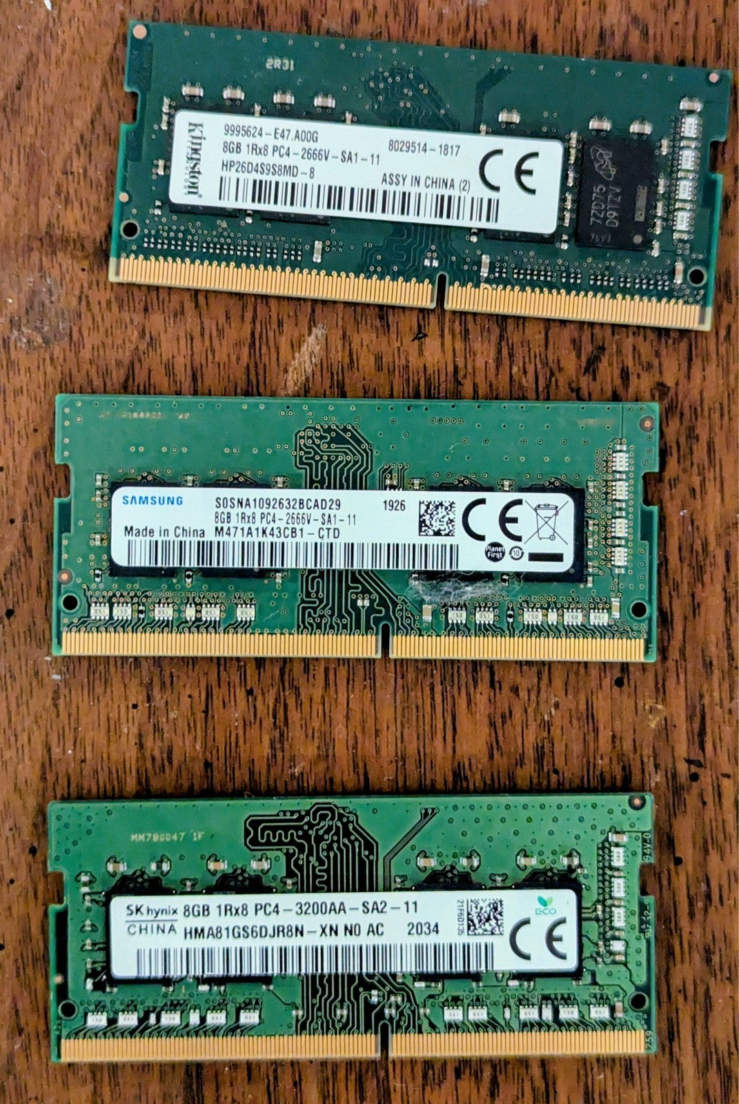 Lot of 3x ddr4 sodimm laptop ram 8gb(24 total)