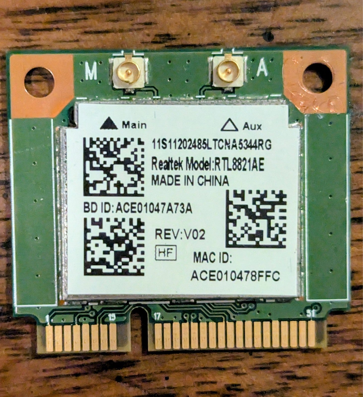 Realtek RTL8821AE 802.11AC 433 Mbps WiFi Bluetooth 4.0 Combo Half Mini PCI-e