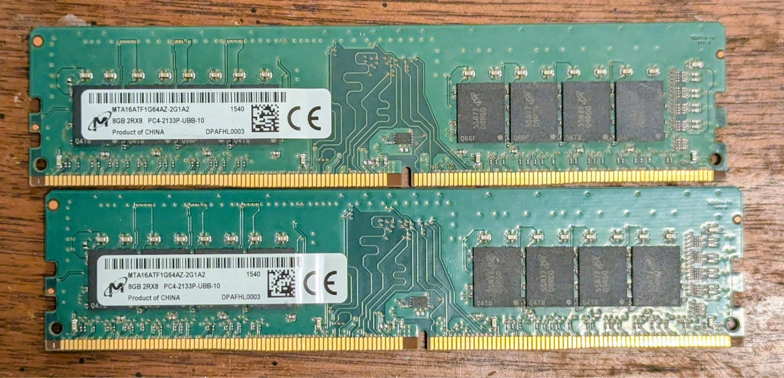 Lot of 2x 8gb ddr4 ram sticks. 16gb total