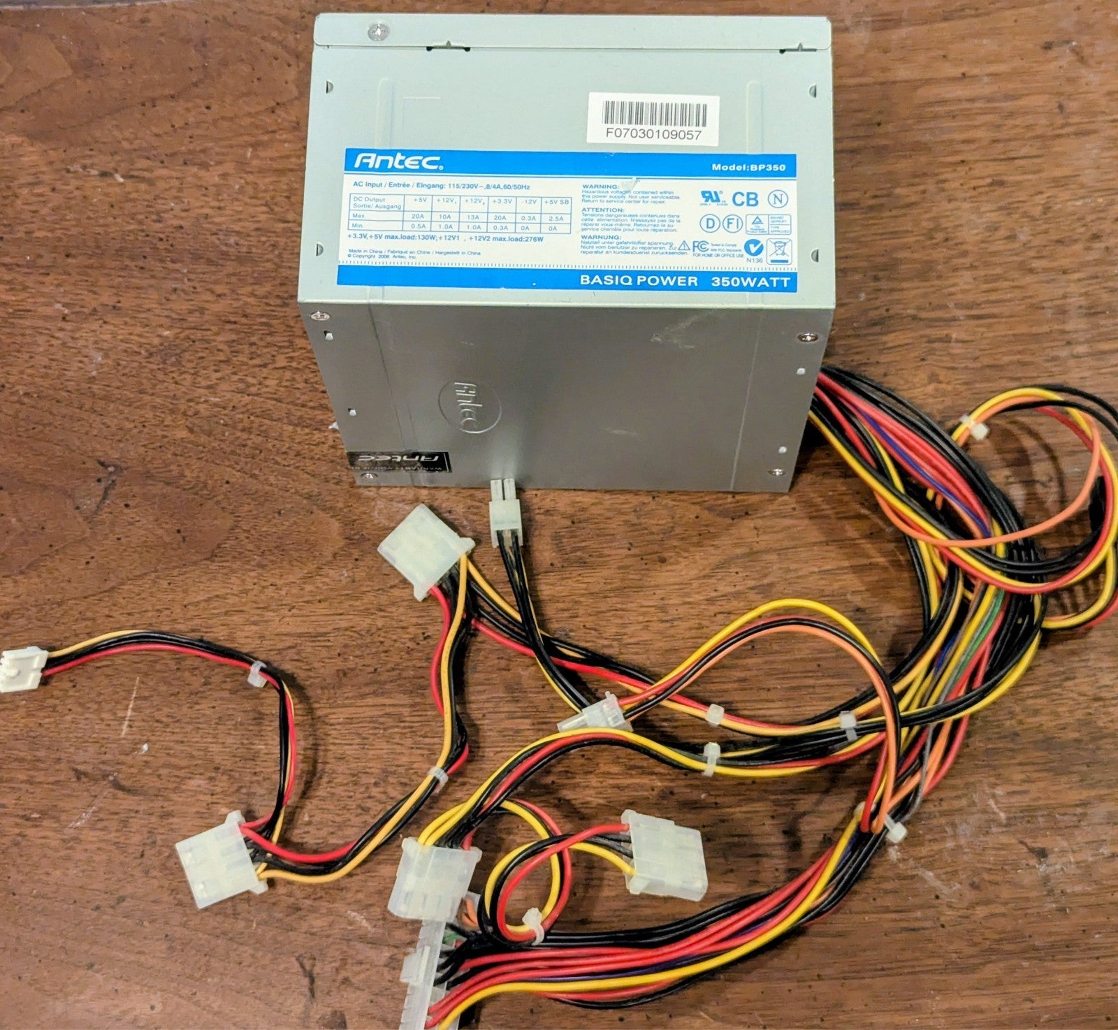 ANTEC BASIQ POWER 350 WATT POWER SUPPLY ATX12V TESTED AND WORKING