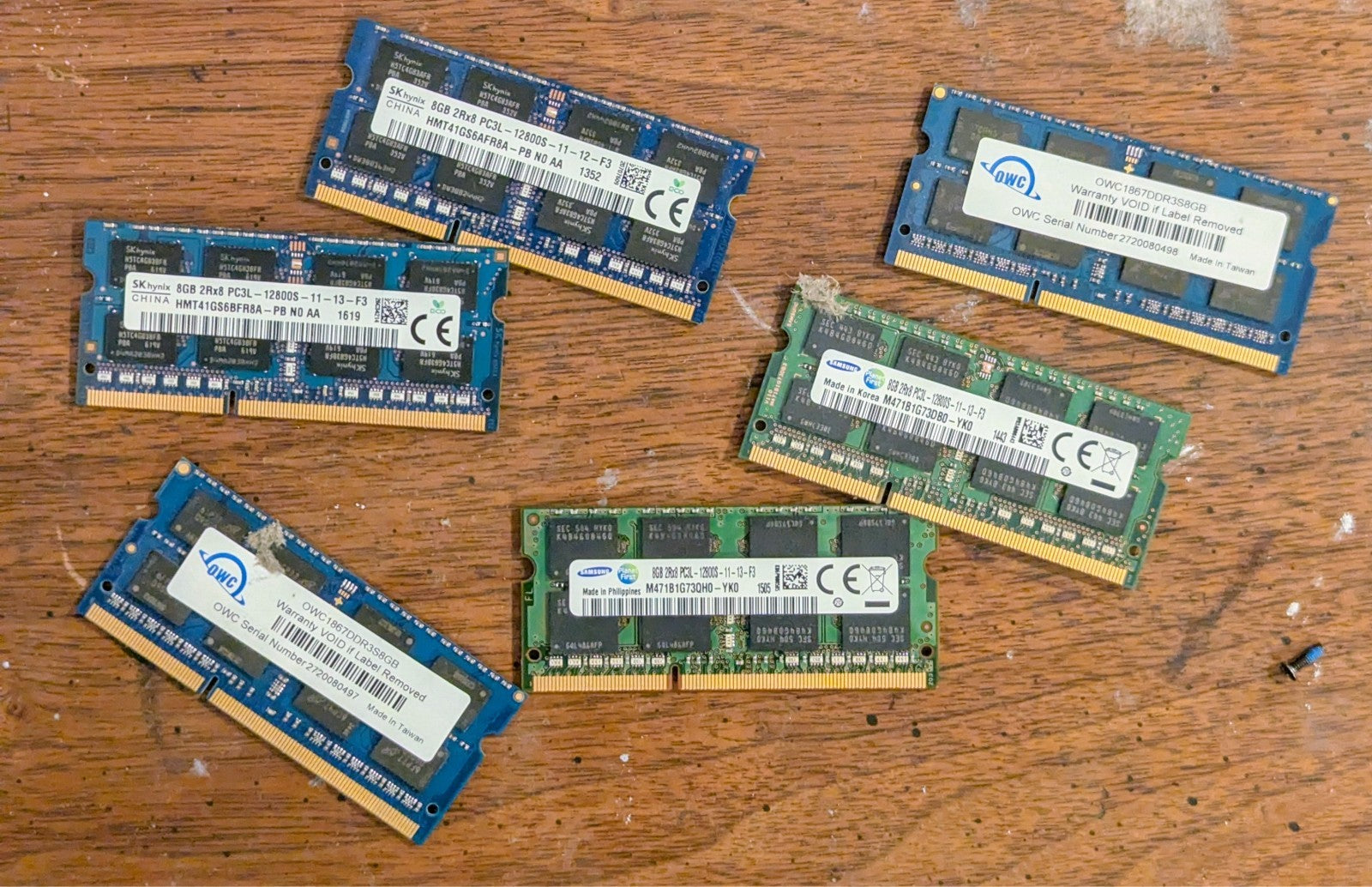 Lot of 6x ddr3 8g laptop ram - TESTED WORKING