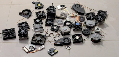 30+ working fans and heatsinks