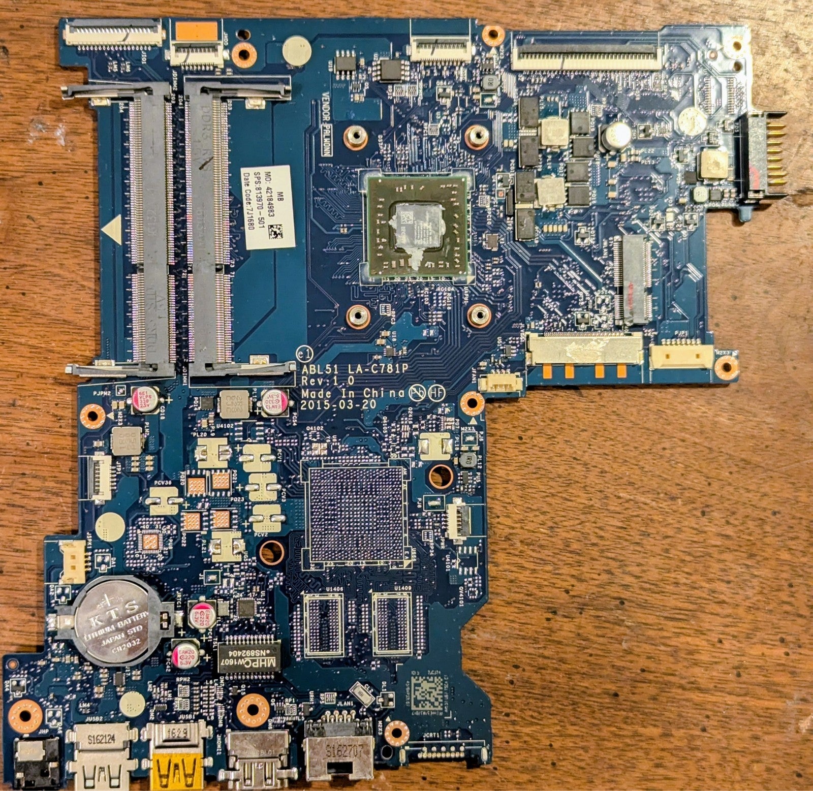 HP 15-ba009dx 15.6" Genuine AMD A6-7310 2.0GHz Motherboard 854965-601