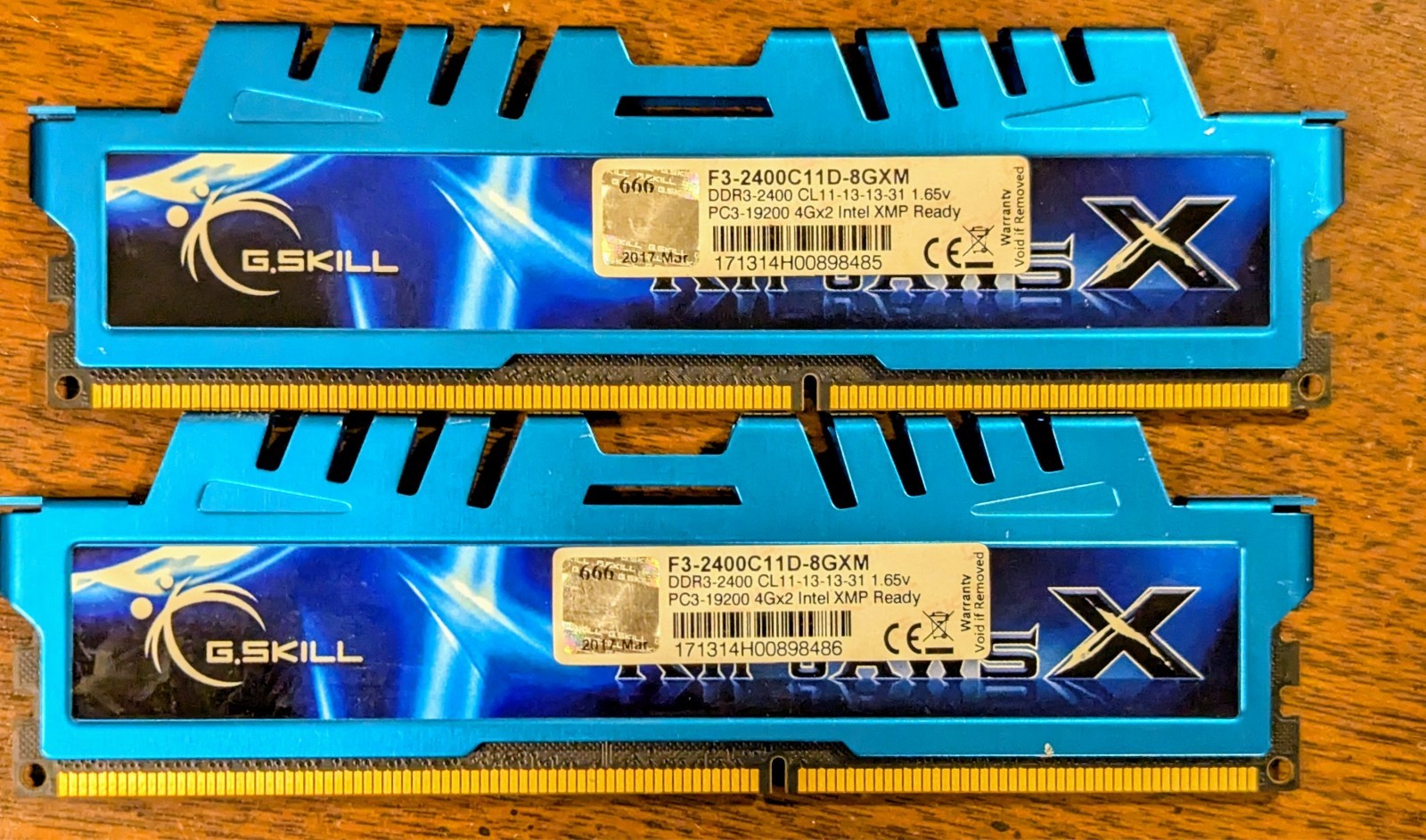 Lot Of 2 G.SKILL RIPJAWS 4GB