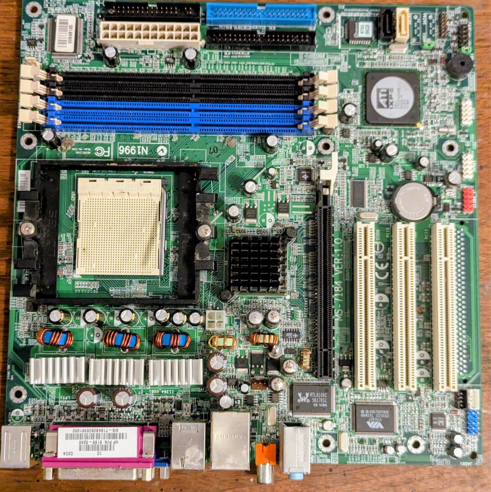 MOTHERBOARDS MSI MS-7168 Socket 939 DDR PCI-E SATA VGA ATI RADEON RS480