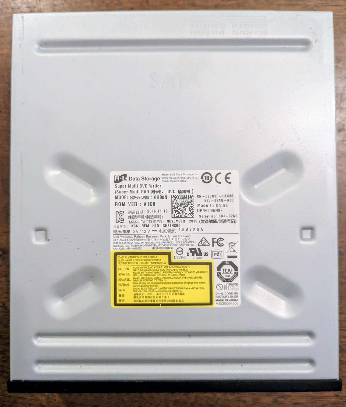 H-L Data Storage Drive Super Multi DVD Writer GHB0N SATA Drive 16x DVD-RW DL