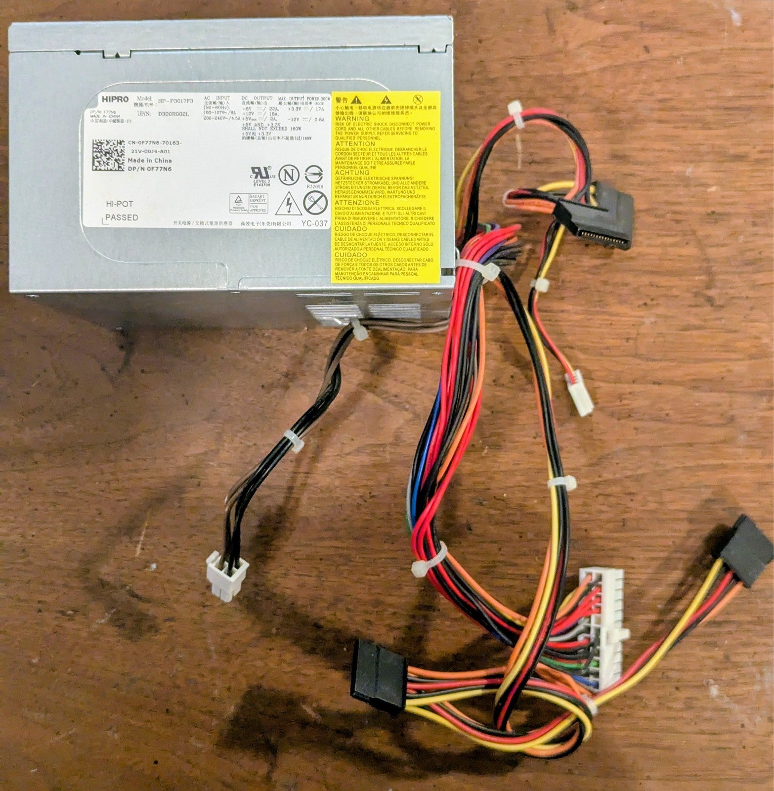 YEECHUN 300W HP-P3017F3 J036N XW600 Watt Replacement Power Supply for Dell Vostr