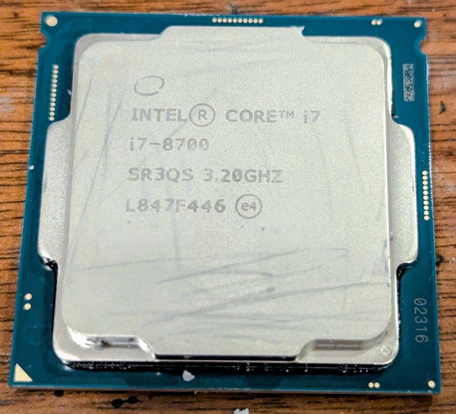 Intel 8th Gen Core i7-8700 SR3QS 3.20GHz (Turbo 4.60GHz) 6-Core 12M LGA-1151 CPU