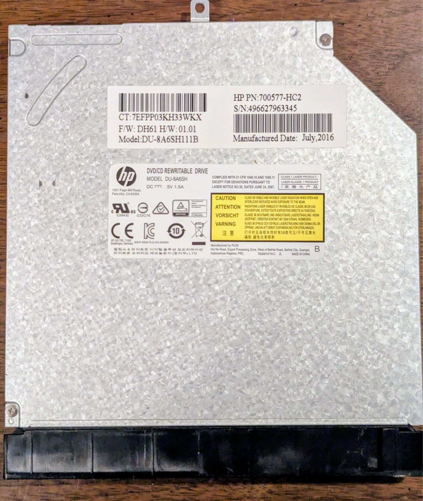 Genuine HP Pavilion 17-P Series Laptop Optical DVD RW Burner Drive DU-8A6SH