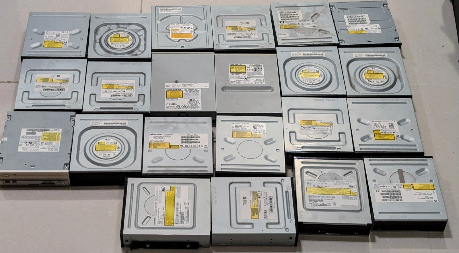 Lot of 22 Desktop optical DVD drives Various models